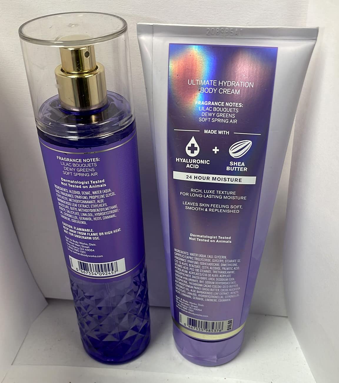 Generic Bath and Body Works - Fresh Cut Lilacs - Gift Set - Fine Fragrance Mist And Body Cream - 2021, Full Size