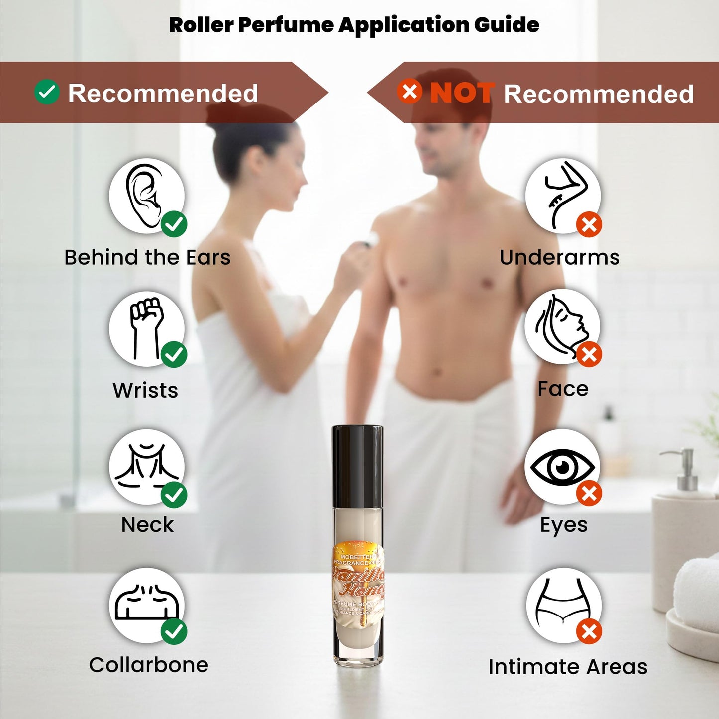 MOBETTER FRAGRANCE OILS Vanilla Honey Perfume Body Oil for Unisex