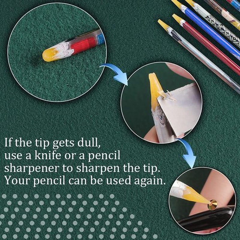 GA&EN Self Adhesive Resin Rhinestones Picker Pencil Nail Art Gem Crystal Pick up Tool Rhinestone Pickup Pen Long 10Pcs