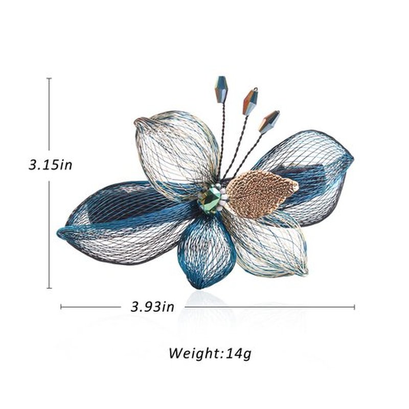 Mistofu Hair Barrettes Clips For Women - 2Pcs Copper Wire Hand-woven High-level design Barrettes Elegant Hair Accessories, Barrettes for Women Thick Hair - Gifts for Women Girls（blue）