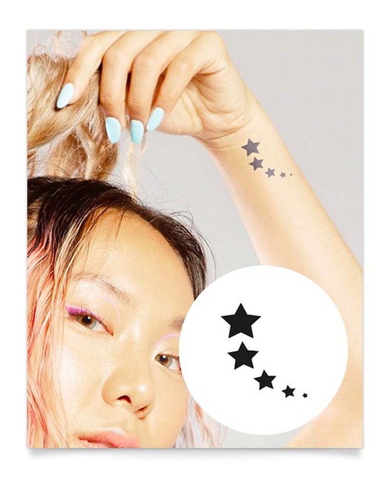 Inkbox Temporary Tattoos, Semi-Permanent Tattoo, One Premium Easy Long Lasting, Water-Resistant Temp Tattoo with For Now Ink - Lasts 1-2 Weeks, Sidereal, 2 x 2 in