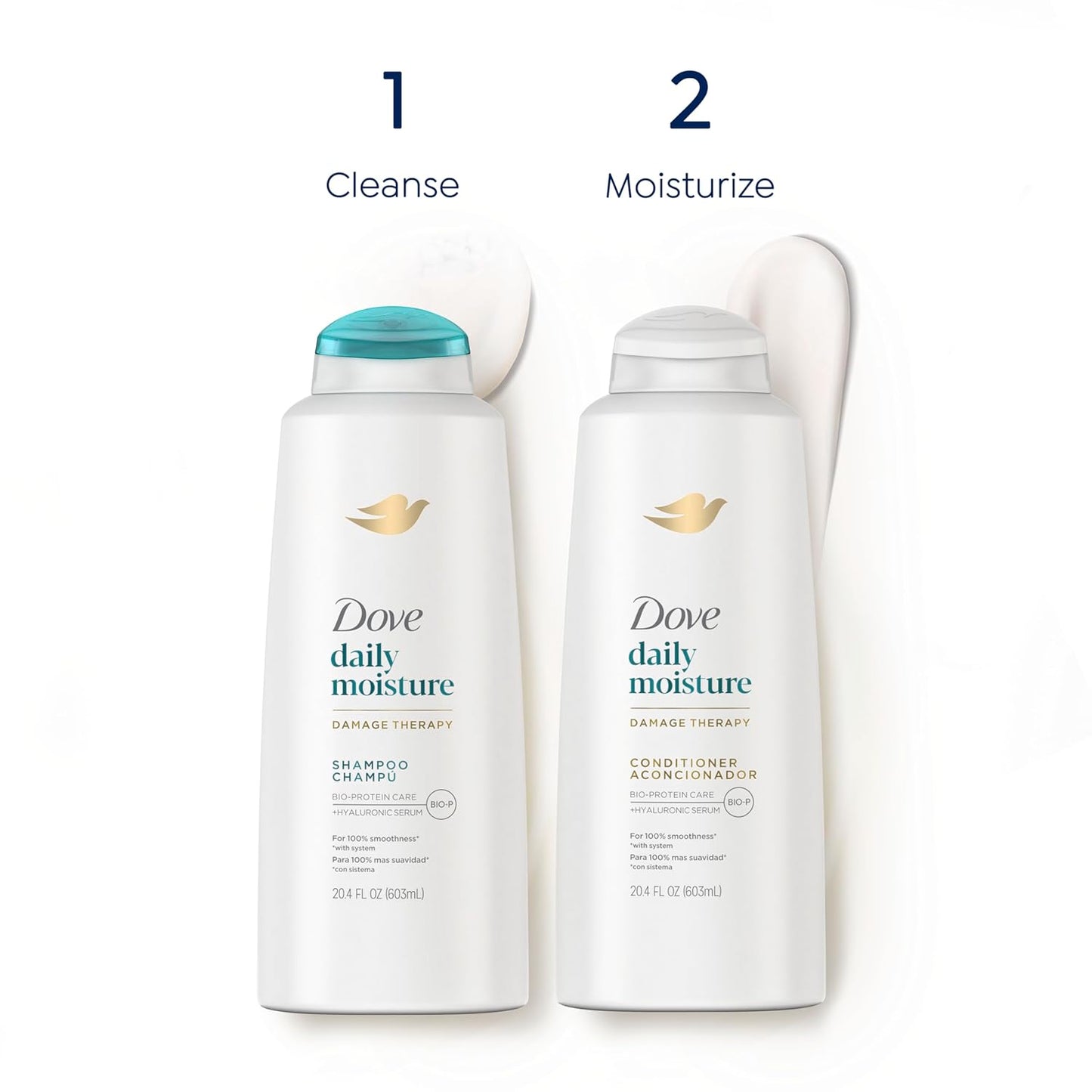 Dove Damage Therapy Shampoo 6-Pack, Coconut & Hydration, 24H Hydration for Revitalizing Dry, Damaged Hair, 12 Oz Ea
