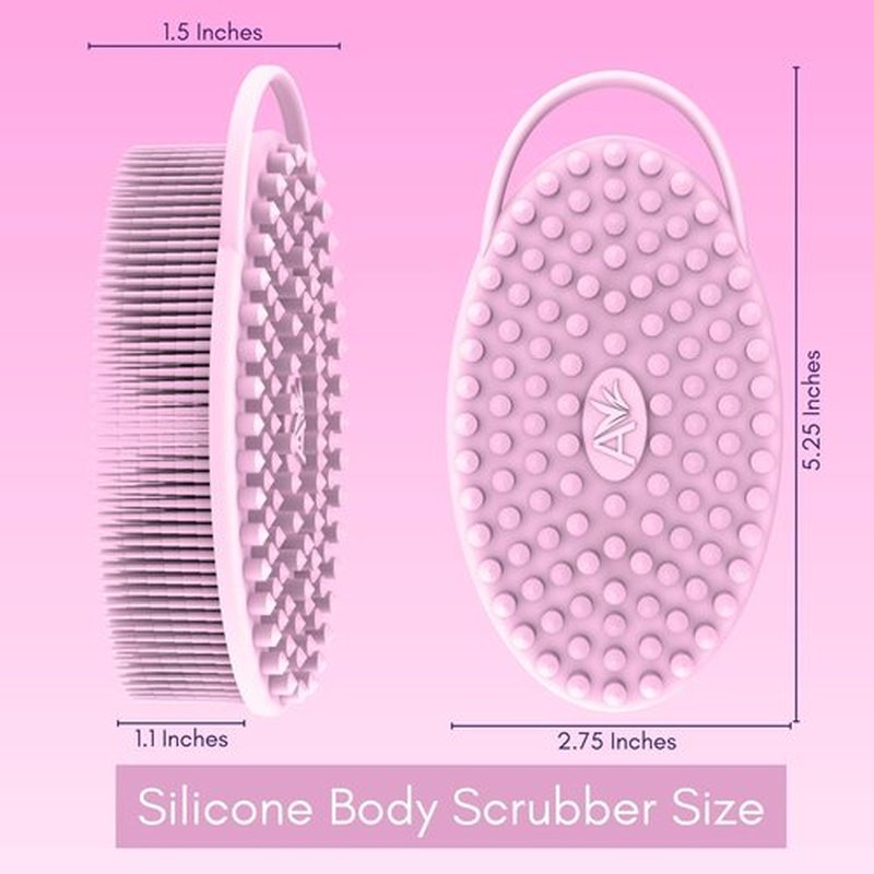 Avilana Silicone Body Scrubber – Dual-Sided Silicone Loofah for Shower, Body Scrubber for Men & Women, Gentle Loofa Alternative, Easy-to-Clean Silicone Body Scrubber Exfoliator