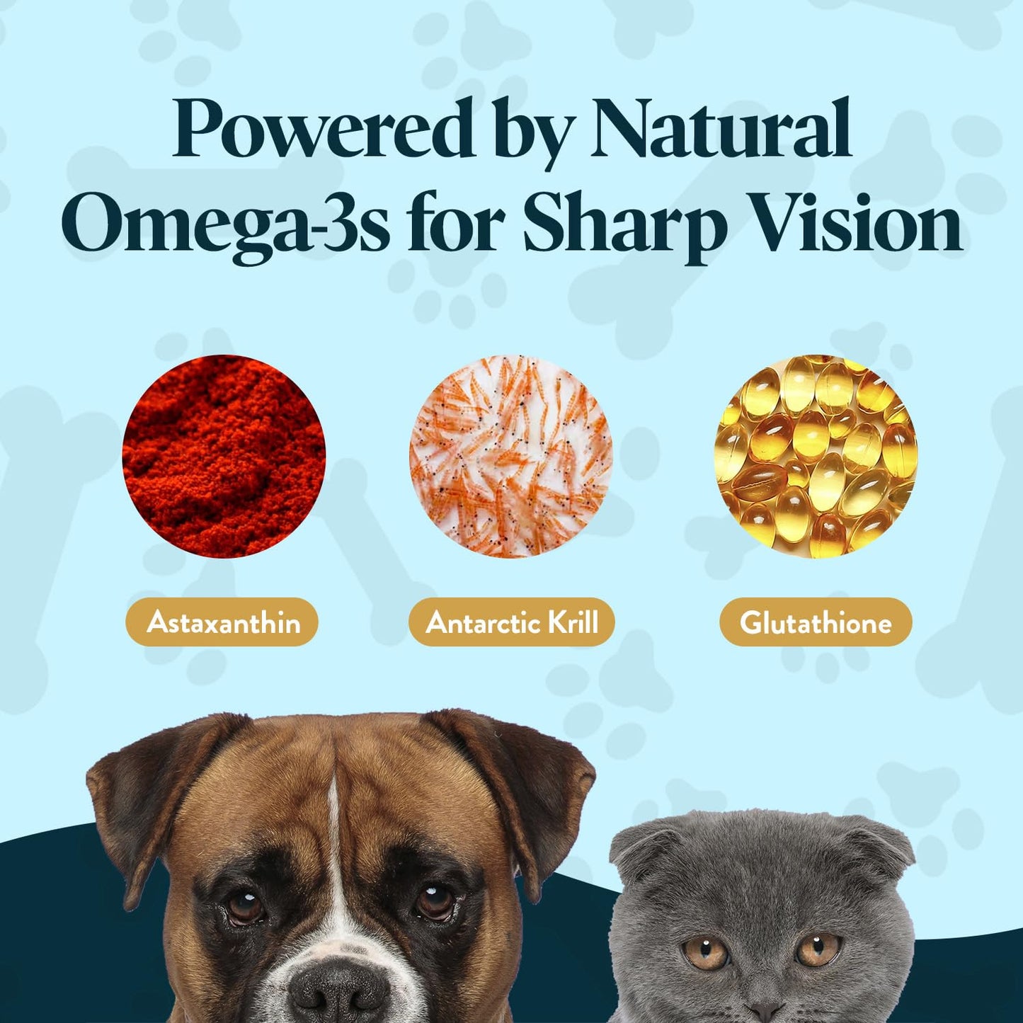 OcluVet Vision Chews Eye Supplements for Dogs & Cats, Natural Chicken Flavor, Contains Omega 3, Lutein, Antioxidants, & More, Cat & Dog Eye Supplements, No Preservatives, Made in USA, 1 Bag, 15 Chews
