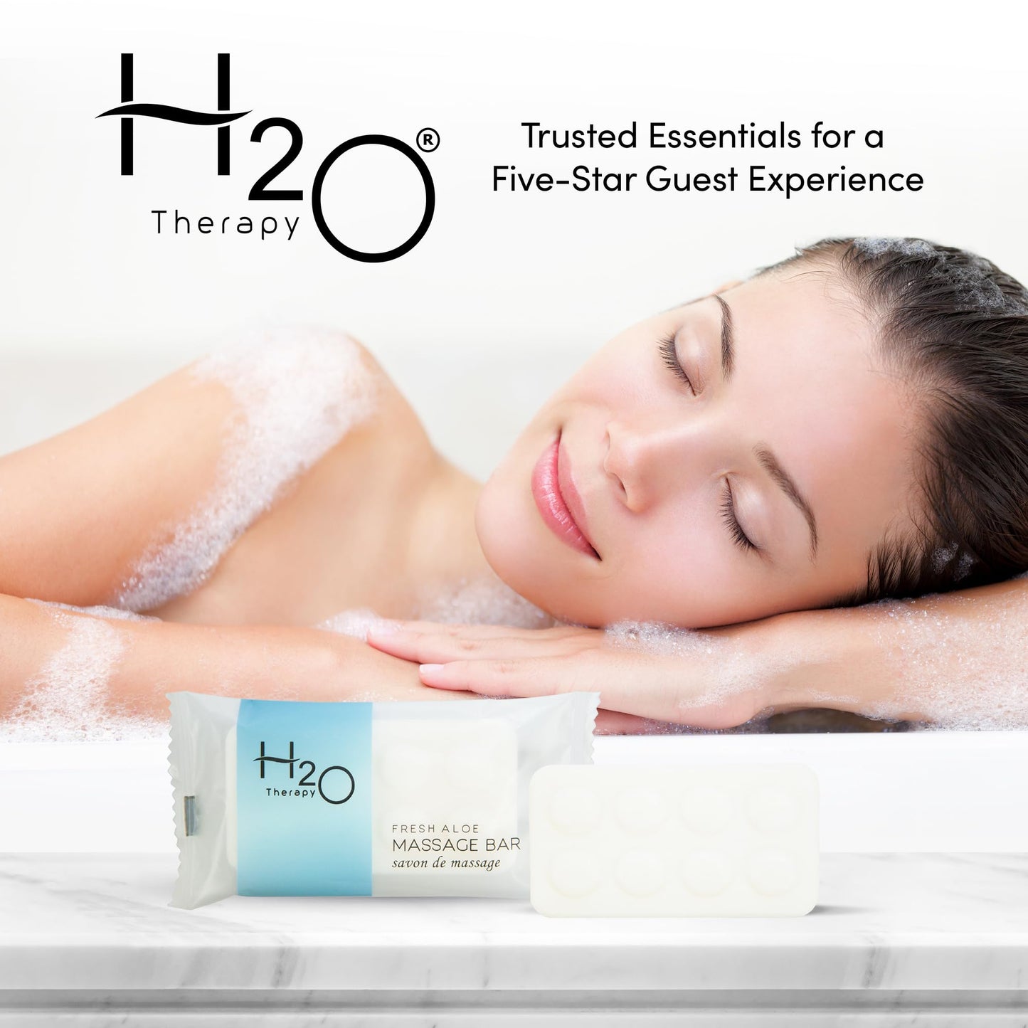 Travel Size Hotel Bar Soap 400 Count 1 oz Massage Bars Guest Amenities for Hotels Vacation Rentals and Short Term Rentals Paraben Free Fresh Scent Infused with Aloe and Olive Oil by H2O Therapy