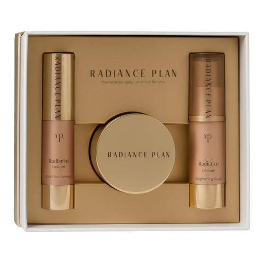 Radiance Plan The Korean Dark Spot Solution Kit, 3 Step Skincare For Mature Skin, Hydrates, Target Dark Spots and Wrinkles. Serum, Face Cream and Mask, Made in Korea (Travel Kit)