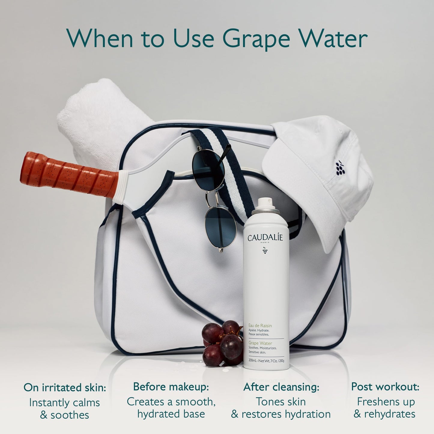 Caudalie Grape Water Face Mist, Intensely Hydrates and Soothes for All Skin Types, Sensitive Skin Safe Antioxidant Facial Spray - 300 mL