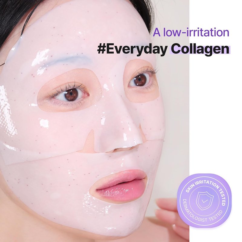 Collagen Remodeling Serum & Gel Mask Set - Firming, Pore-Tightening Skincare with Collagen & Peptides | 6 Hydrogel Masks Included
