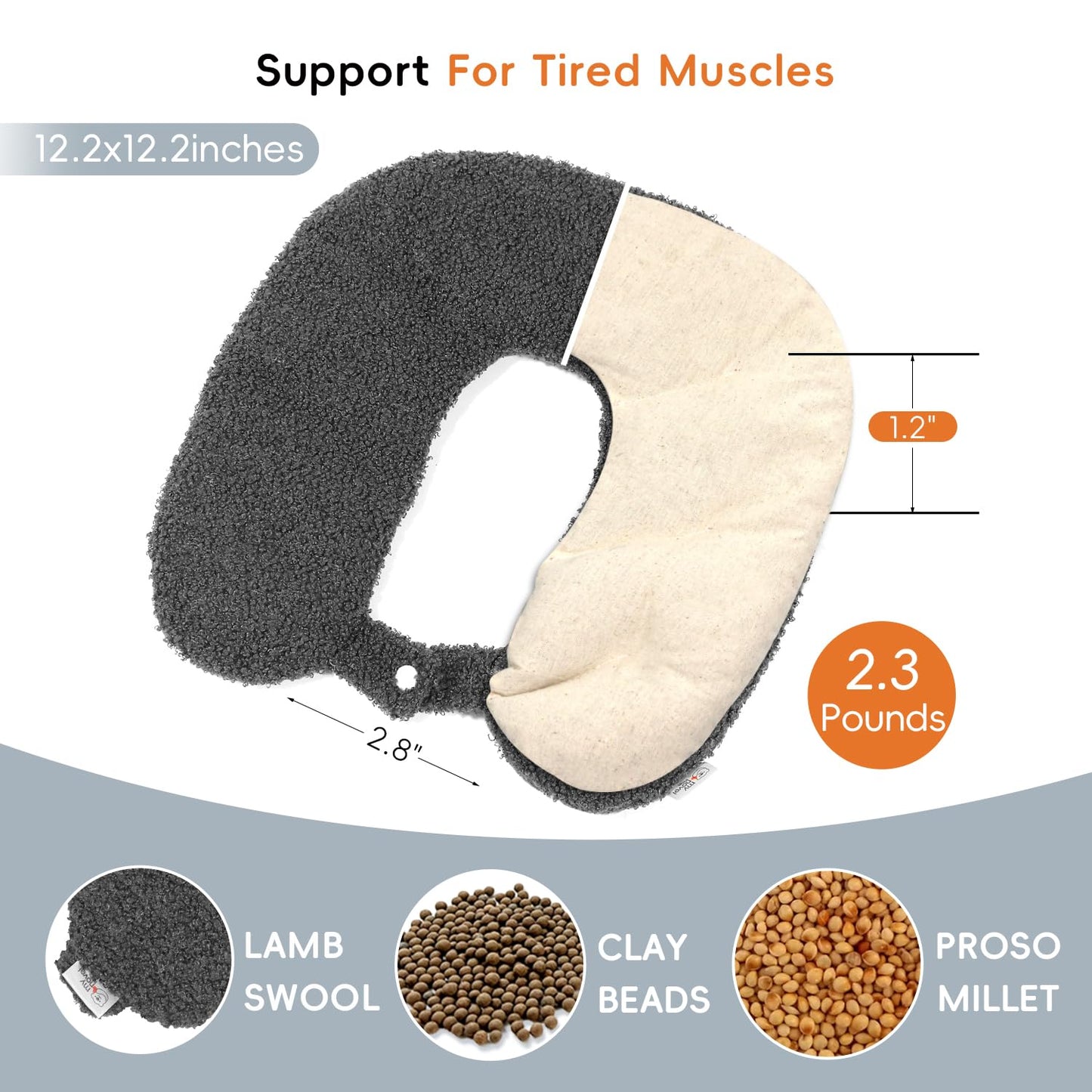 my novel things Microwavable Heating Pads for Neck Shoulders Back Pain Relief 2.3lbs with Microwavable Heated Eye Mask Warm Compress Microwave Heat Packs Neck Wrap for Stress Relief
