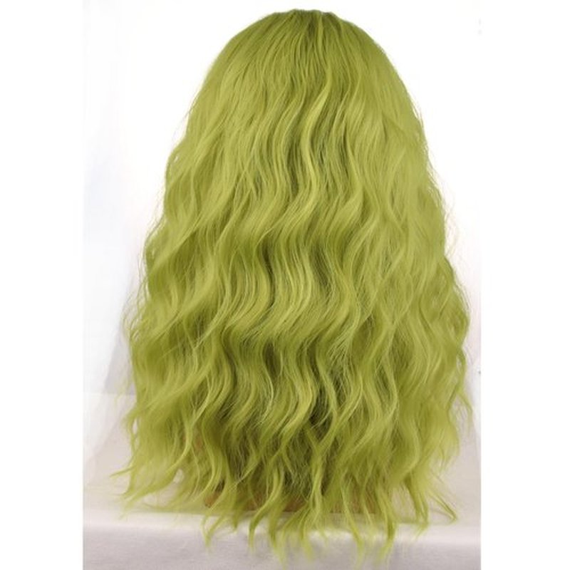 MAGQOO Matcha Green Wigs for Men Long Curly Wavy Green Wig Synthetic Heat Resistant Cosplay Costume Halloween Party