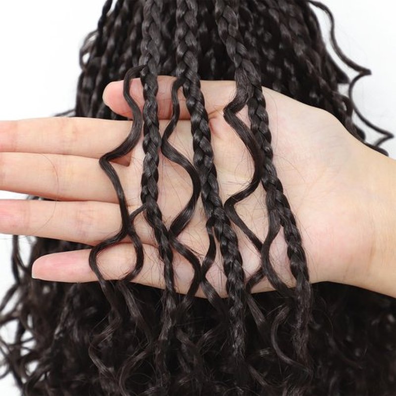 Eerya 8 Packs Boho Box Braids Crochet Hair for Black Women 10 Inch Goddess Box Braids Pre-looped Bohemian Crochet Box Braids With Curly Ends Synthetic Crochet Hair Extensions (10 inch, #4)