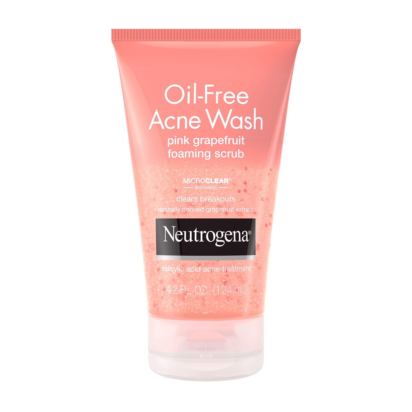 Neutrogena Oil Free Pink Grapefruit Acne Face Wash with Vitamin C, Salicylic Acid Acne Treatment Medicine, Gentle Foaming Vitamin C Facial Scrub to Treat and Prevent Breakouts, 4.2 fl. oz