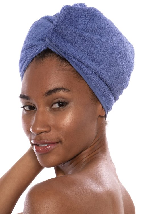 Texere Women's Bamboo Viscose Hair Towel (Tya, Kashmir Blue, U)