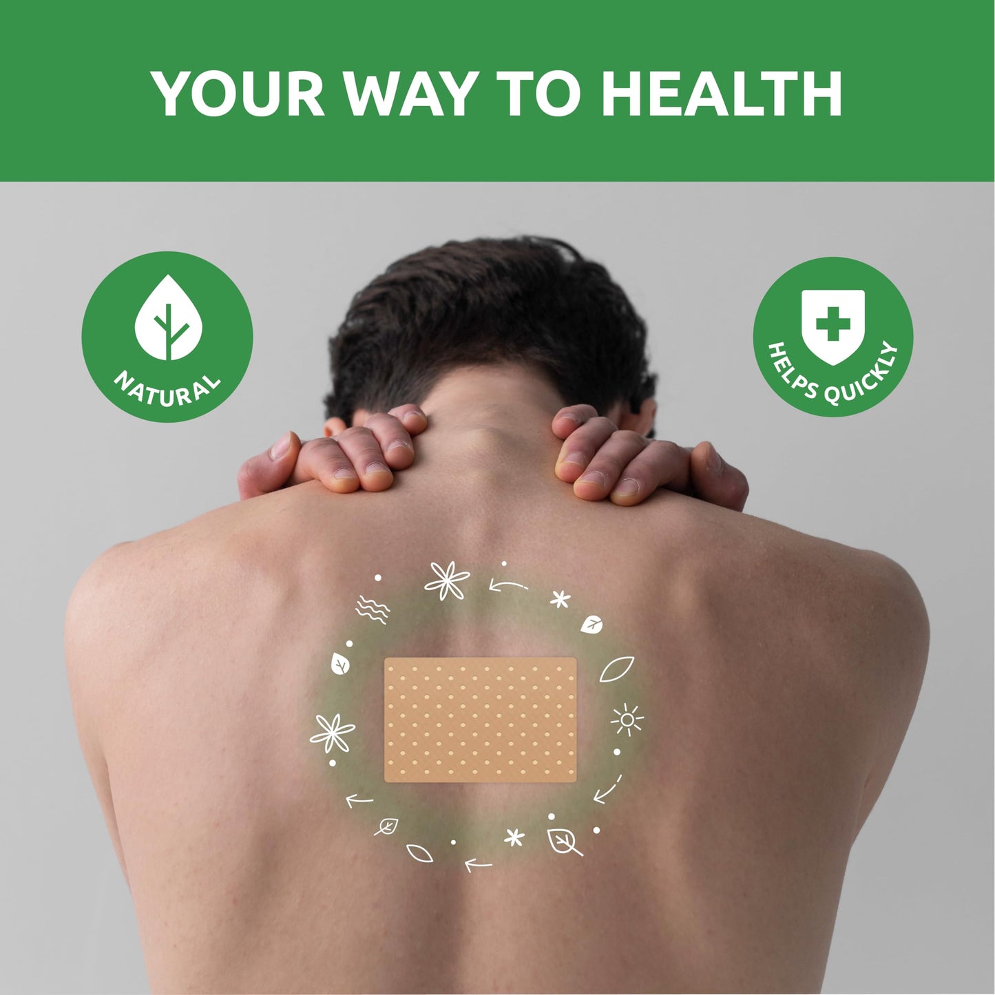 SaluVera Patches - Extra Large Heat Patches - Maximum Strength Natural Muscle & Joint Relief Back Patches - Fast-Acting, Gentle on Skin, Hot Patches for Back, Shoulder, Neck, Knee & Foot,10 Pack (L)