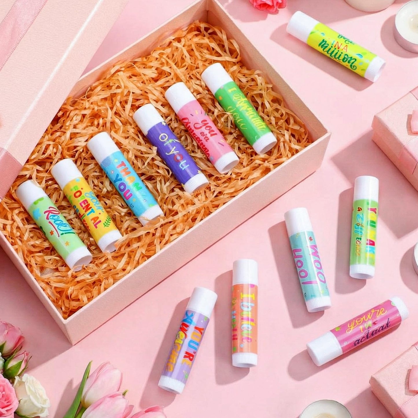 24 Pcs Employee Staff Teacher Appreciation Gifts in Bulk Lip Balms Inspirational Gift You're Balm Team Thank You Lip Balm Travel Size Motivational for Nurse Cna Coworker Volunteer Adult