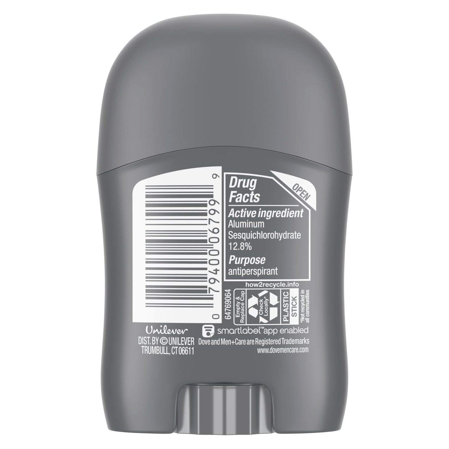 DOVE MEN + CARE Antiperspirant Deodorant Stick Clean Comfort 72-Hour Sweat & Odor Protection Antiperspirant for Men With 1/4 Moisturizing Cream 0.5 oz