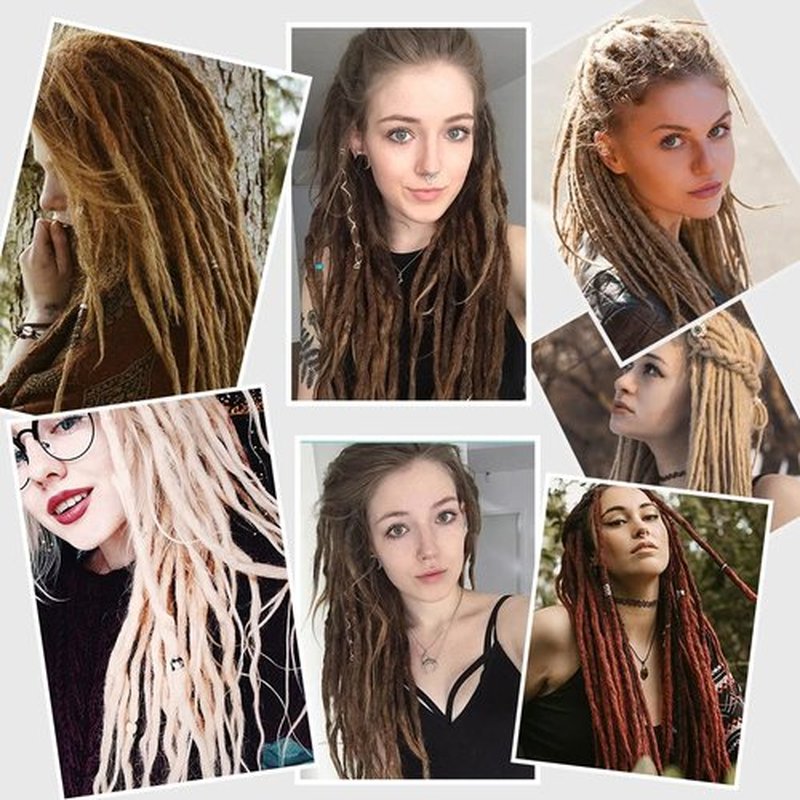 DAIRESS 24 Inch Double Ended Dreadlock Extensions Synthetic Dreads 5strands/pack Synthetic Braids Thin 0.6cm Soft Handmade Reggae Hair Hip-Hop Style Dread Extensions Locks Hair(5strands/pack,30#)
