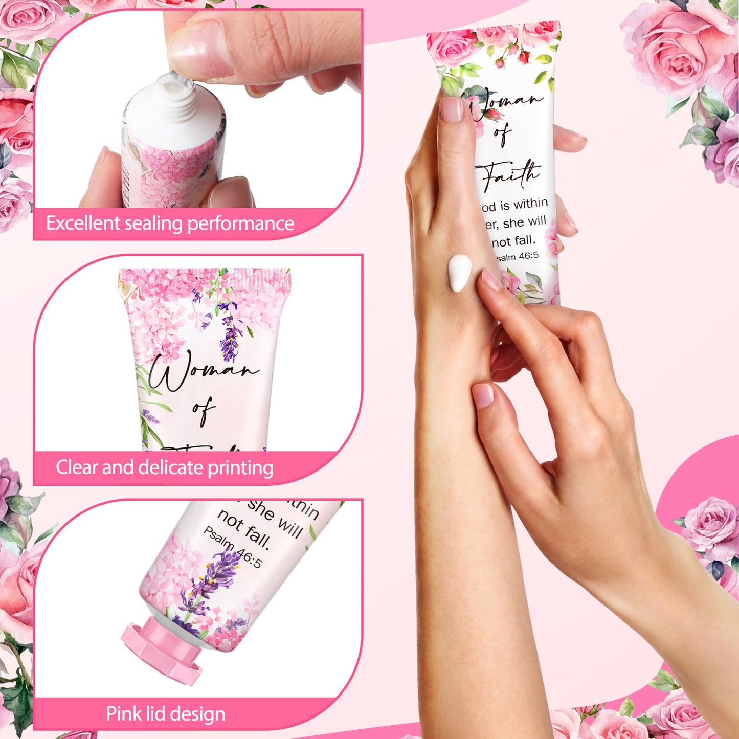Loopeer 72 Pcs Christian Gifts for Women Bulk Women of Faith Hand Creams Bible Verse Religious Church Gifts Portable Hand Lotion for Vbs Ladies Group Prayer Welcome Bag Stuffer Party Favors