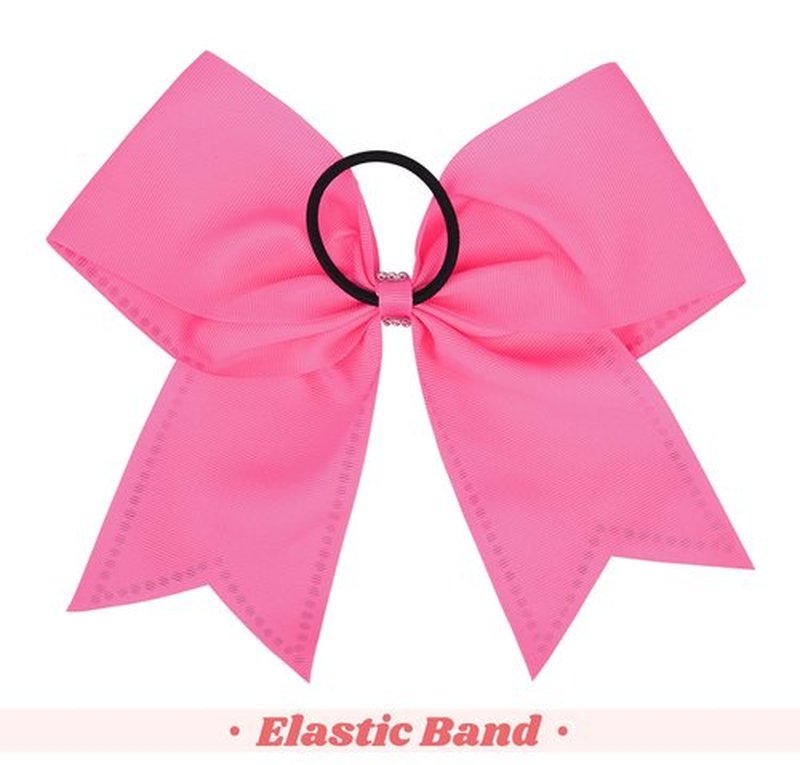 DEEKA 10 PCS 8" Rhinestones Large Cheer Hair Bows Glitter Cheer Ponytail Holder Handmade for Teen Girls Softball Cheerleader Sports -Hot Pink