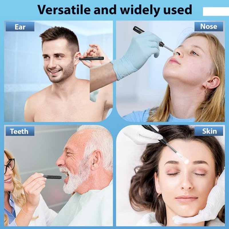 FINSOFT Ear Wax Removal Tool Camera, Ear Cleaner with Camera, Ear Wax Removal Cleaning Kit with 1296P HD Camera and 6 LED Lights, Earwax Removal Kit with 10 Ear Pick for iOS and Android, Black
