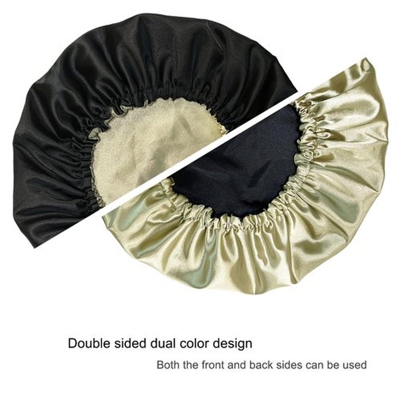 Satin Bonnet Silk Bonnet for Sleeping Double Layer 100% Real Satin Lined Hair Bonnet with Women Curly Hair