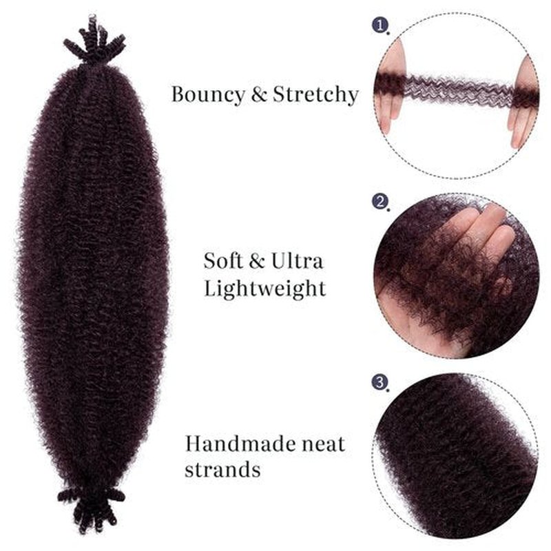 Springy Twist Hair, Hairro Passion Twist Crochet Hair, Pre Separated Afro Twist Braiding Hair 16 Inch, Burgundy Wrapping Hair for Soft Locs Synthetic Hair Extension for Black Women, 2 Packs #99J