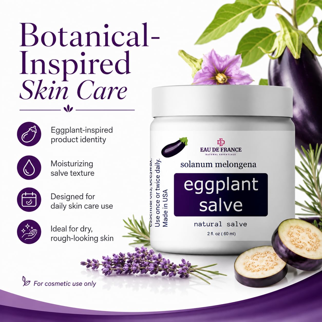 Eggplant Salve Skin Moisturizing Balm for Dry, Rough & Uneven Skin