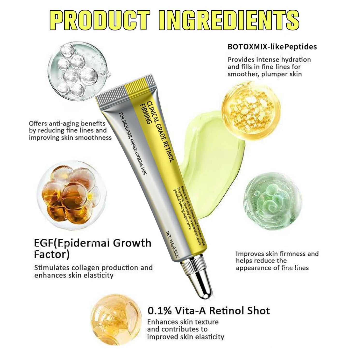 2 Pcs Botoxmix Peptide Anti-Wrinkle Cream Lift Tightening Booster, 2026 New Botoxmix & Vita-A Retinol Shot Cream, Peptide Anti-Wrinkle Serum for All Skin Types