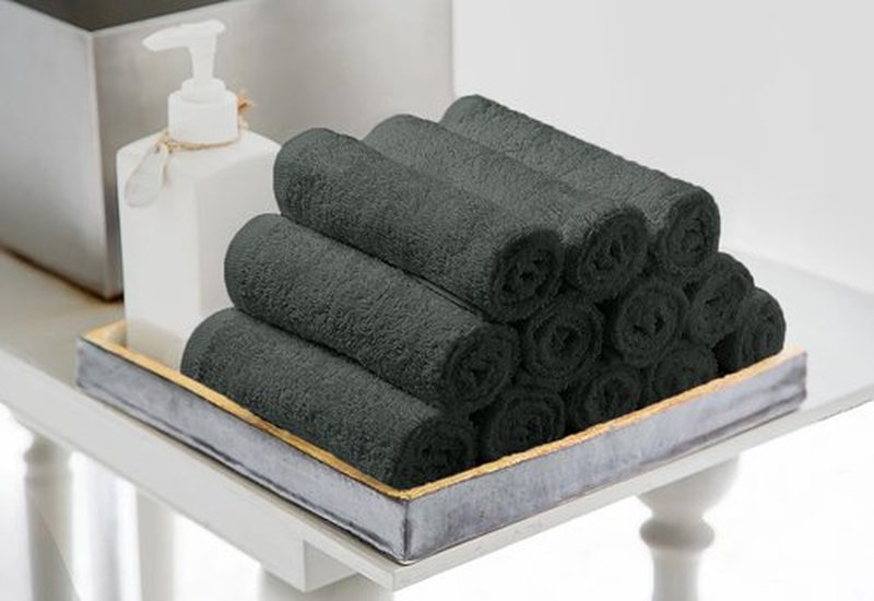 Avalon Towels Cotton Washcloths – (Pack of 24) Size 12x12 Inches, 100% Ring Spun Cotton, Soft & Absorbent Face Towels, Gym Towels, Hotel and Spa Quality, Reusable Fingertip Towels (Grey)