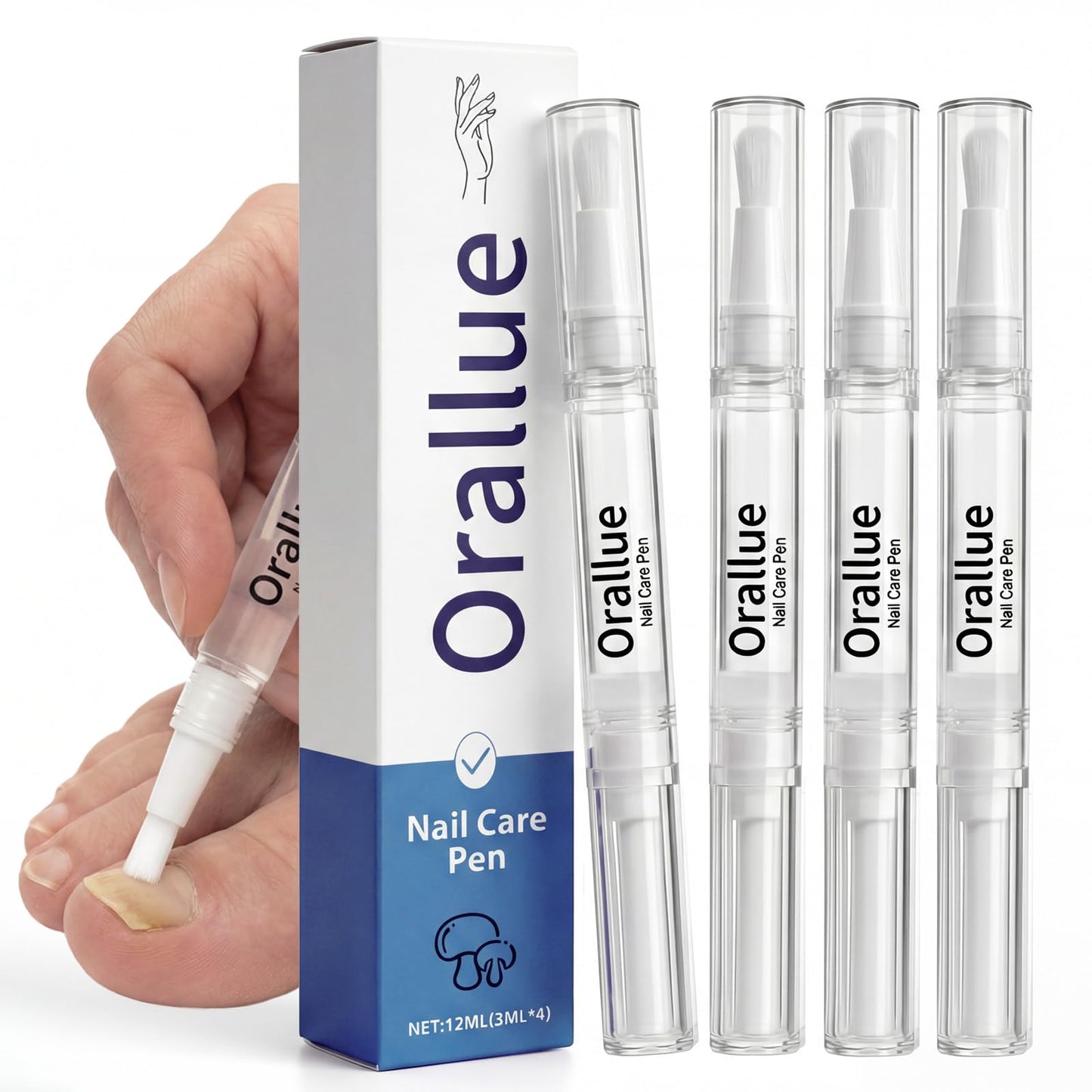 4PCS Nail Care Pen – Daily Nail & Cuticle Care for Improving the Look of Discolored Nails, 4 x 3ML