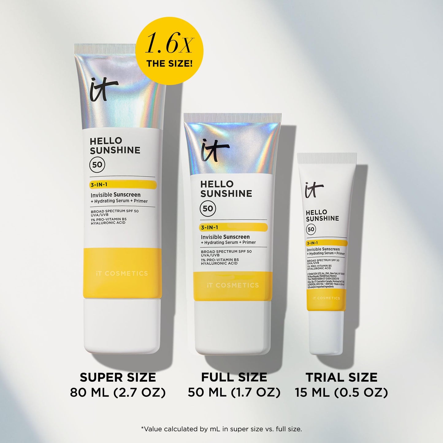 IT Cosmetics Hello Sunshine Hydrating Sunscreen SPF 50 - Mini (0.5 fl oz)