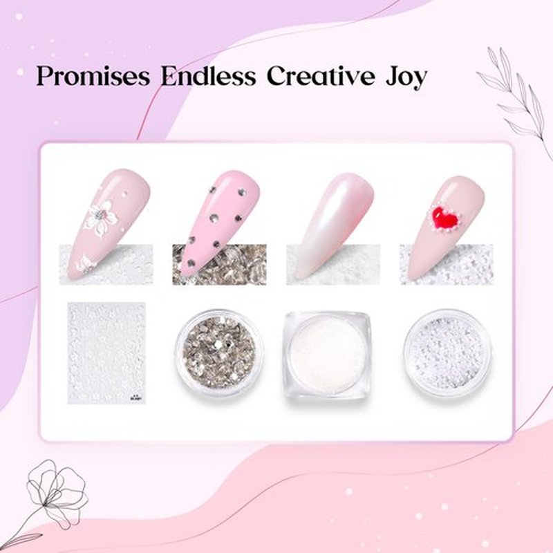 Beetles Poly Extension Gel Nail Kit, 12 Colors Milky White Gold Glitter Nude Pink Purple Extension Gel Nail Kit for Beginners, Chrome Nail Powder All in One Starter Wedding Nail Art Design