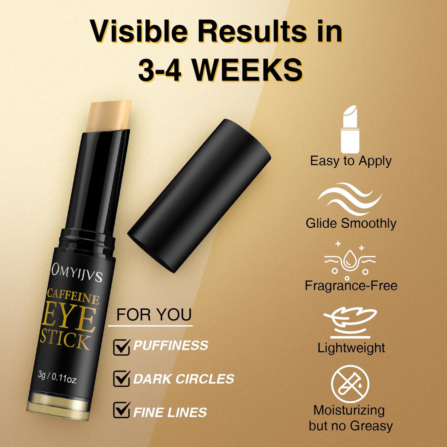 OMYIJVS Caffeine Eye Cream, Under Eye Cream for Dark Circles and Puffiness