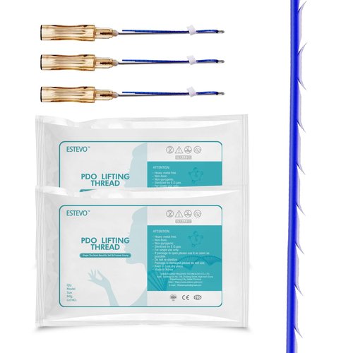 ESTEVO PDO Nose Cog Threads Lift L-Blunt 360° All Round 4D Sawtooth Lifting PDO Cog Thread (16PCS-19G*38mm)