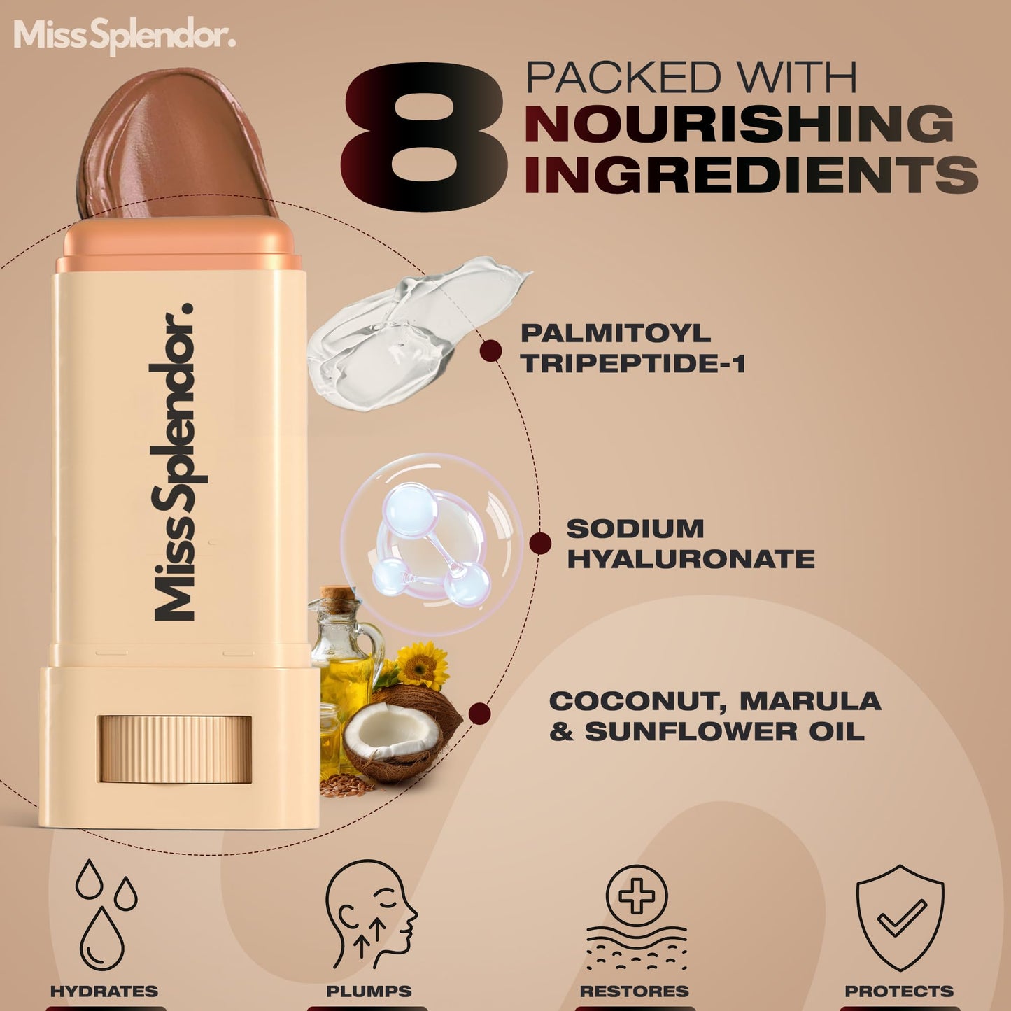 Miss Splendor Beauty Balm Skin Tint 2 Pack– (Shade 3) Serum-Boosted Skin Tint Stick for Black Women, Hybrid Foundation & Skincare, Splendor Skin Tint, Sheer-to-Light Buildable Coverage