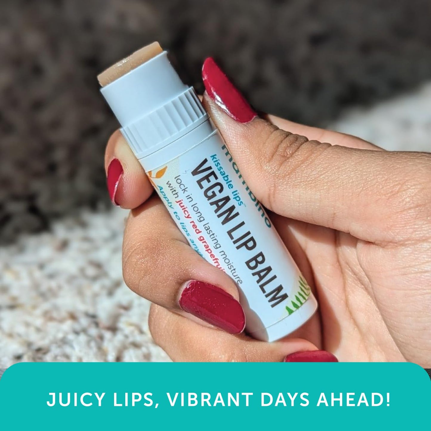 Mambino Organics Kissable Lips Vegan Lip Balm, Glossy Pink Grapefruit Lip Moisturizer, Hydrating Plant-Based Lip Care with Olive & Jojoba Oils, Clean Beauty Lip Product, 7 g
