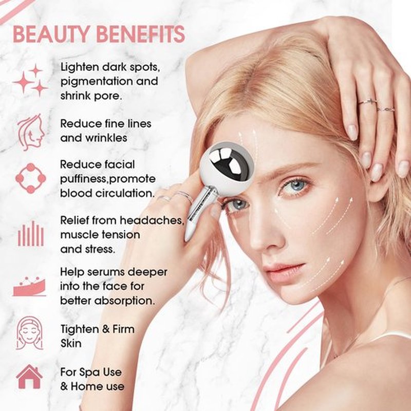 Ice Globes for Facials | Unbreakable Steel Cooling Roller | Cryo Sticks for Face | Massager for Face Neck & Eyes | Skin Care for Dark Circles, Puffiness, Wrinkles, Collagen Production (360 Rotating)