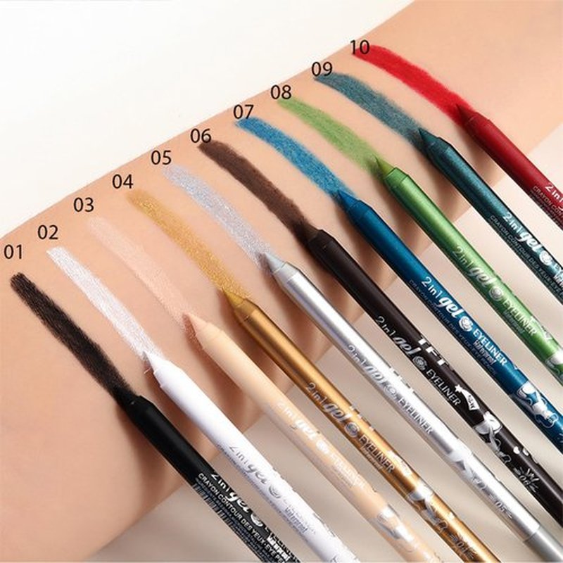 Erinde Waterproof Gel Eyeliner Pencil, Long-Lasting Sharpenable Eye Liner Pen, Waterline Gel Eyeliner Pencil, Ultra-Smooth Creamy Application, Smudge-Proof, Matte Finish, Red