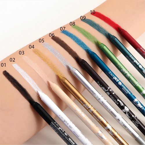 Erinde Waterproof Gel Eyeliner Pencil, Long-Lasting Sharpenable Eye Liner Pen, Waterline Gel Eyeliner Pencil, Ultra-Smooth Creamy Application, Smudge-Proof, Matte Finish, Black
