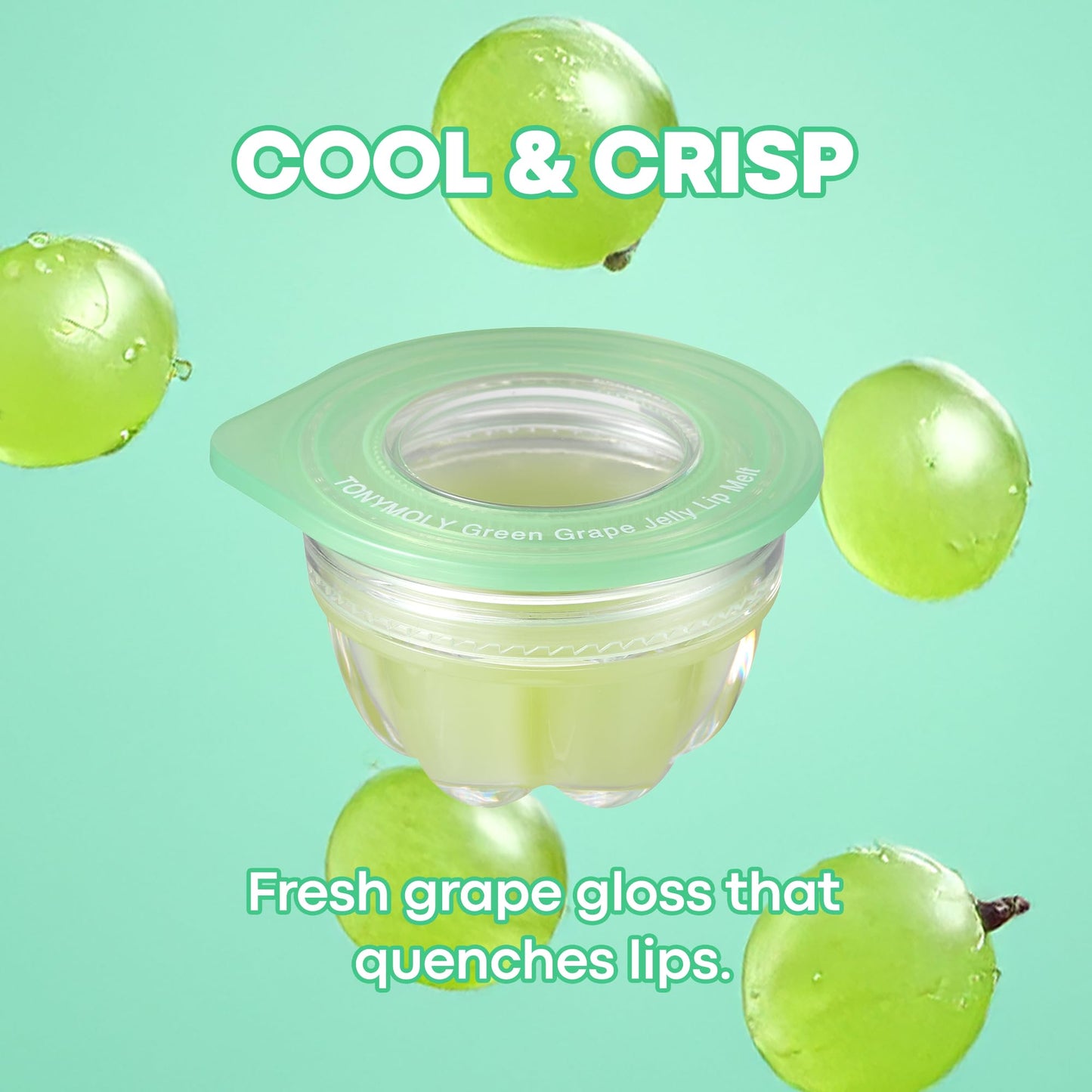 TONYMOLY Jelly Lip Melt, Moisturizing, Hydrating & Nourishing Lip Balm Treatment, Green Grape, 0.31 oz.