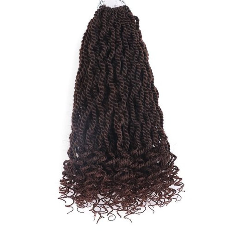 Senegalese Twist Crochet Hair 12 Inch Color 33 Pre Looped Crochet Braids with Curly Ends Short 8 Packs Kinky Twist Crochet Hair for Black Women (12 Inch,T33)