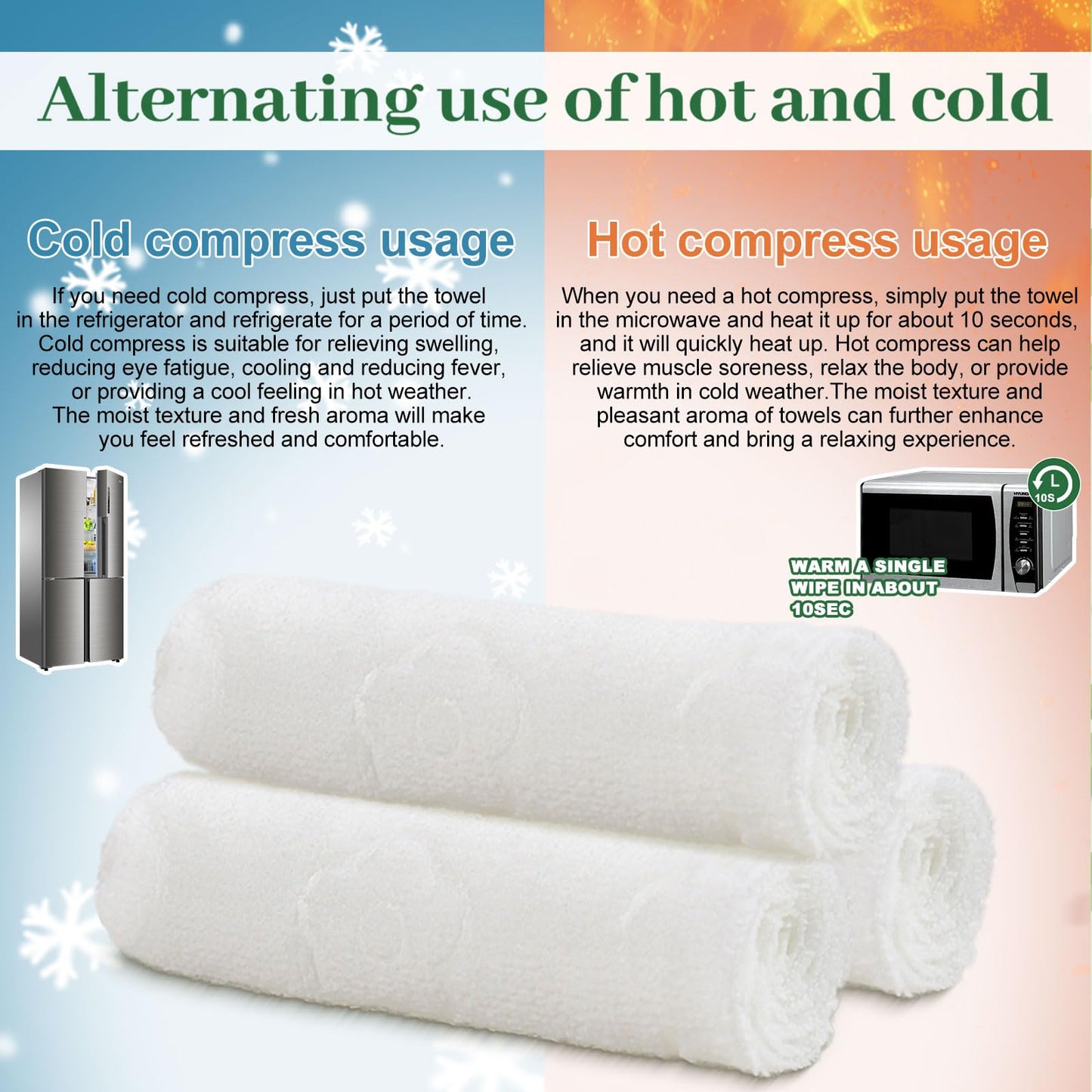 Moist Cotton Towel Bulk Moist Towelettes Individually Wrapped,White Towel Services,Refreshment Pre Moistened Towels for Dentist Travel Sport Party Hotel 100，Green tea