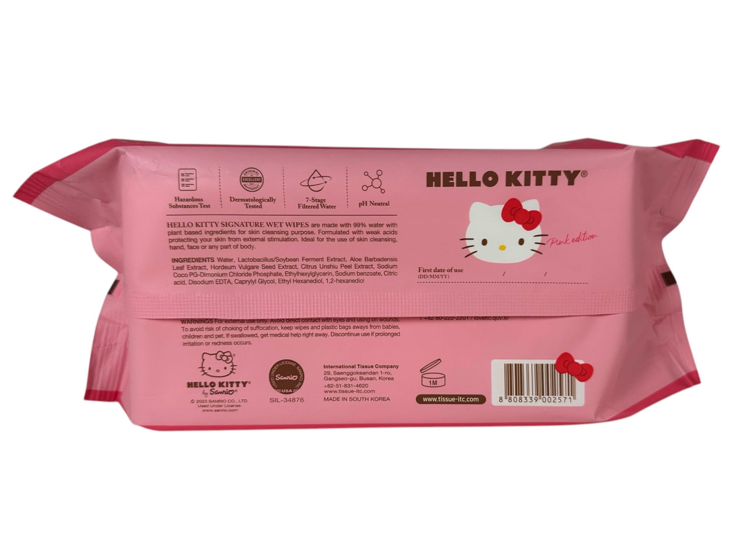 Hello Kitty Signature Wet Wipes, Large (7 x 8 in), Unscented, 70 sheets