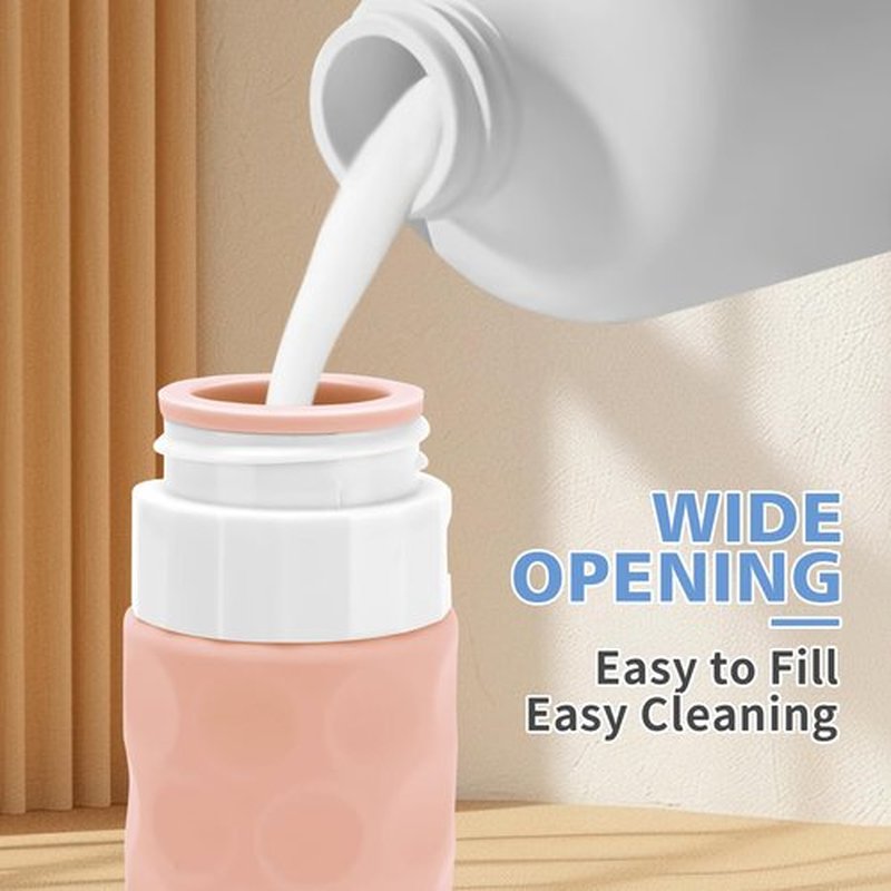 Silevoler Travel Bottles for Toiletries, 4pcs Tsa Approved 3oz Travel Size Containers, BPA Free Leak Proof Premium Silicone Travel Bottles, Refillable Liquid Travel Accessories W/Toiletry Bag(Bright)