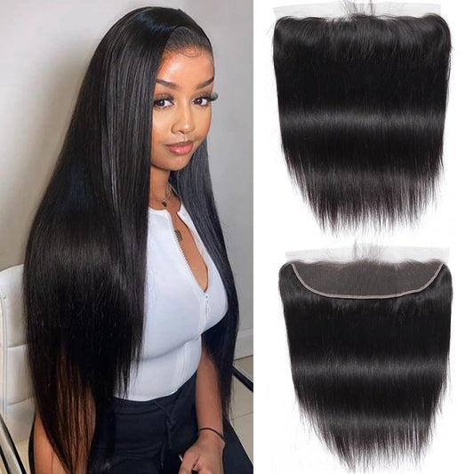 Sexycat Straight Human Hair 13x4 Lace Lace Frontal 180% Density Unprocessed Brazilian Straight Remy Virgin Hair Ear to Ear HD Lace Frontal Closure Natural Color 20 Inch