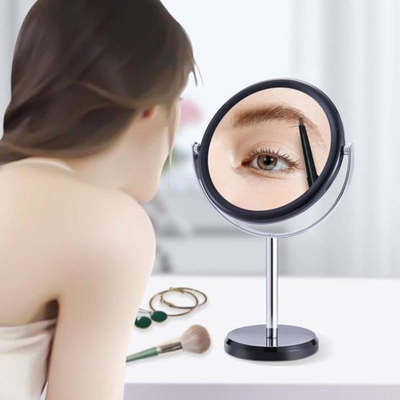 MIYADIVA 20X Magnifying Mirror, Makeup Mirror with Magnification, Double Sided 1X&20X Magnifying Makeup Mirror, 20X Magnifying Mirror for Desk, 360°Rotation Magnifying Mirror with Stand, Black