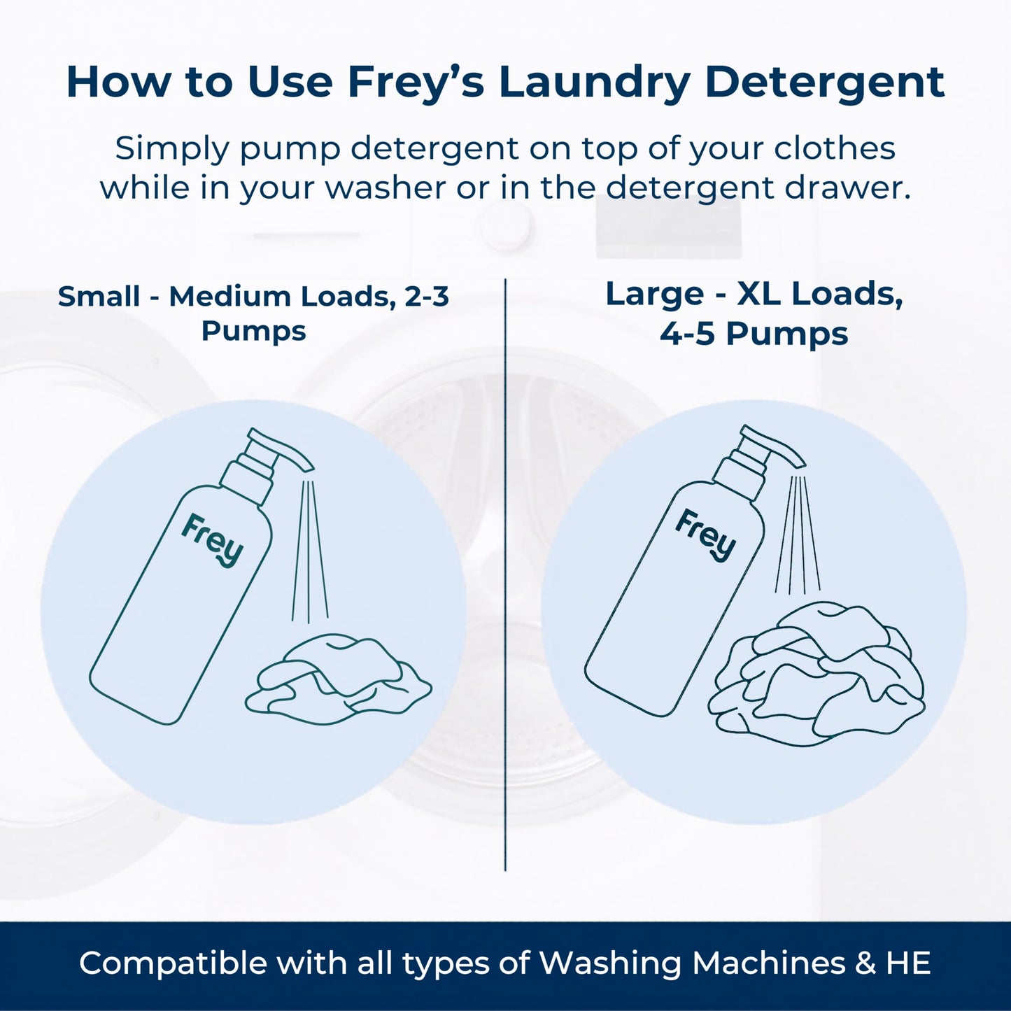 FREY Concentrated Liquid Laundry Detergent, Sensitive Skin, 50 Loads (1, Bergamot Beach)