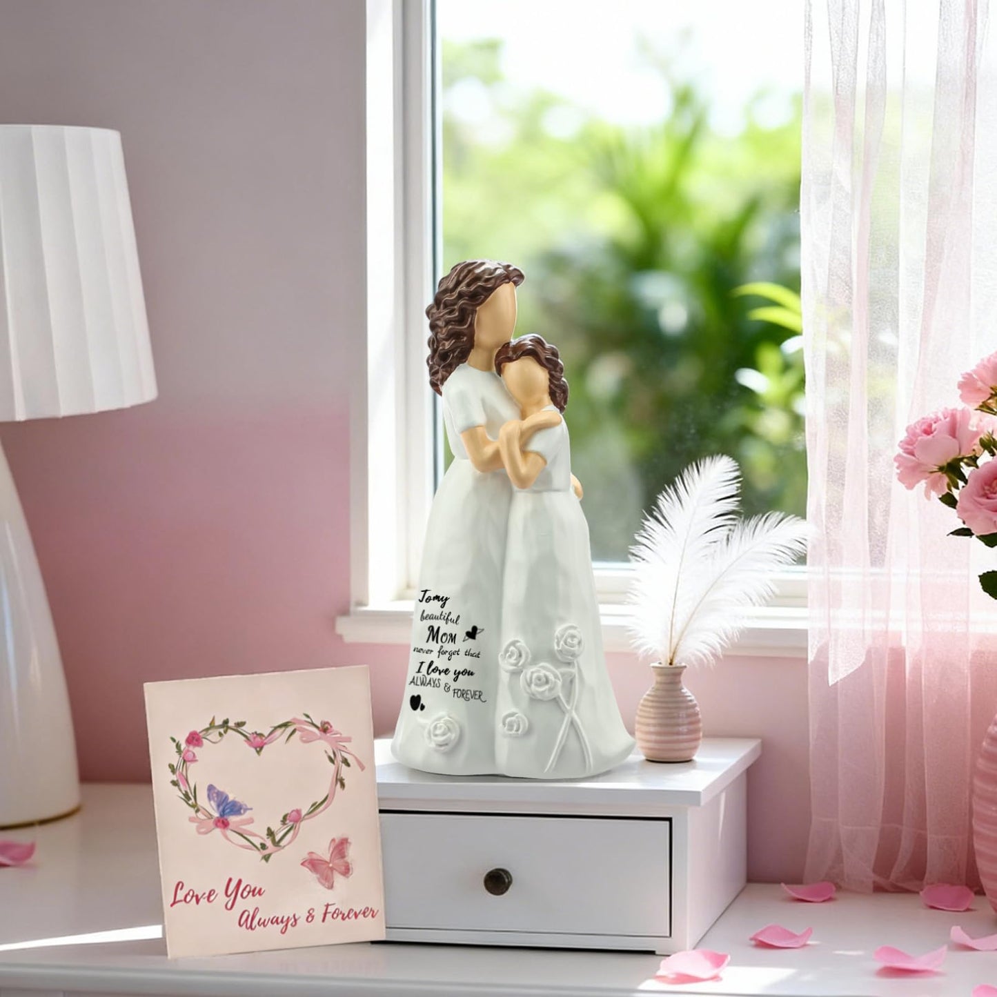 LIGETON Mothers Day Mom Gifts for Mom from Daughter,Cool Birthday Gifts for Women Wife Christmas Stocking Stuffers Unique Gift Ideas for Mama Grandma Aunt Hand-Painted Figure Sculpture Presents
