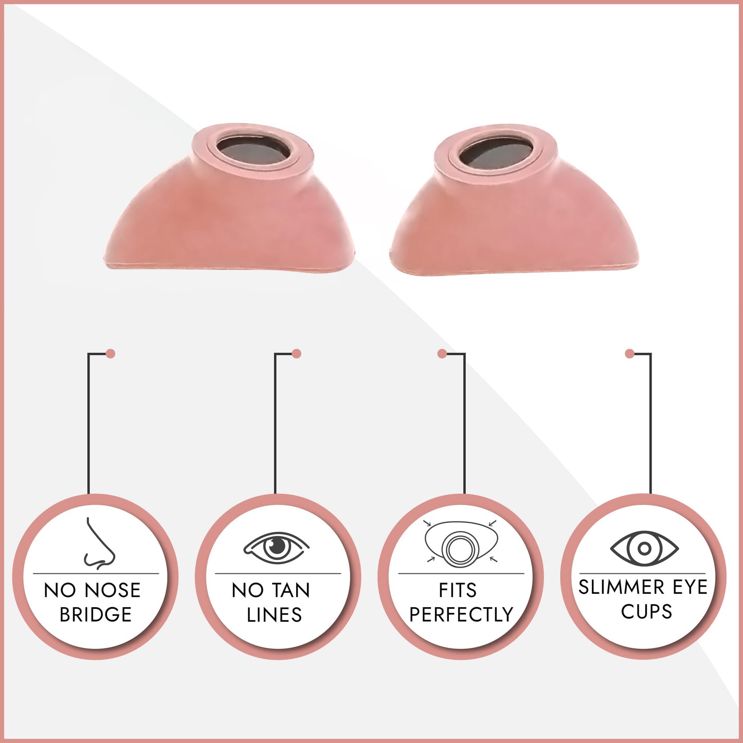 Super Sunnies Strapless FDA Compliant Red Light Tanning Bed Goggles - Peach