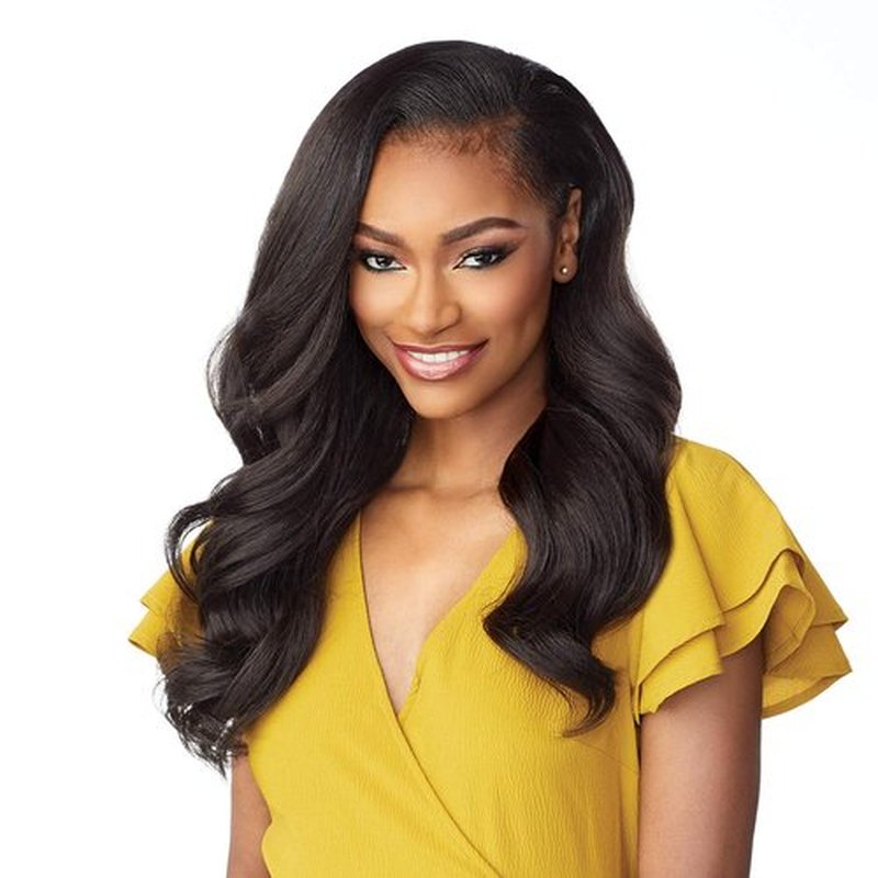 Sensationnel Instant Weave Synthetic Half Wig with Drawstring Cap - IWD 004 (1 Jet Black)